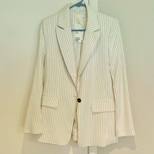 NWT! H&M Single breasted white with black pinned stripes!
